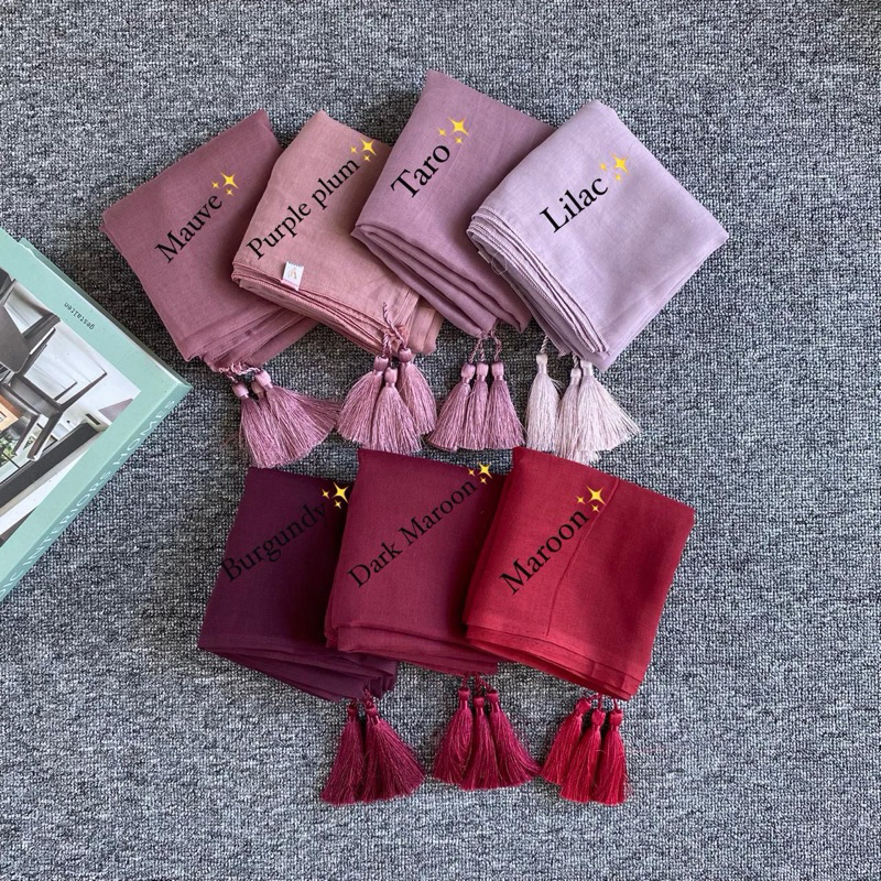 Hijab segi empat paris tassel | Hijab Tassel | Hijab Segi Empat Tessel - Amascarf