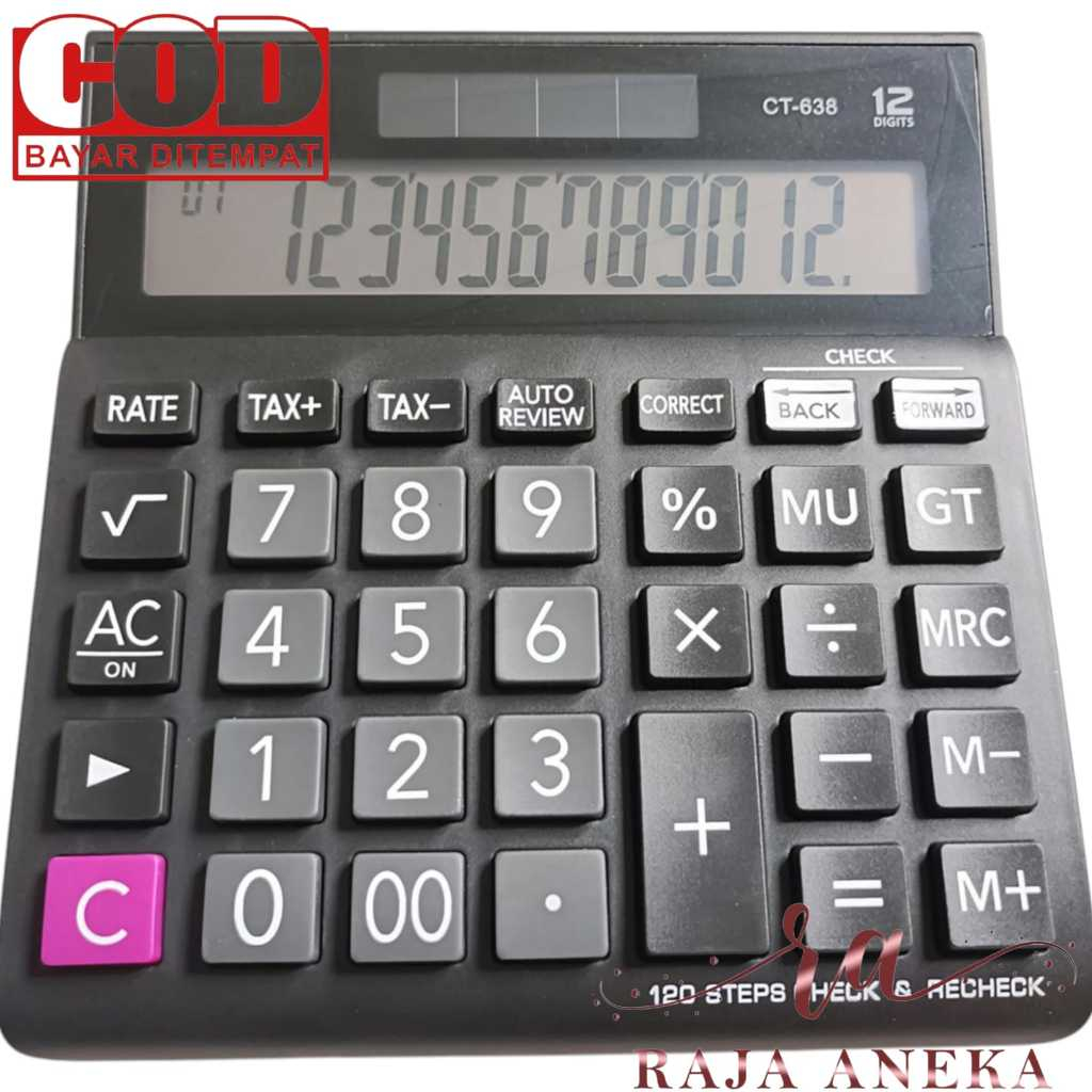 

CALCULATOR SDC 638 CT 638 //12 DIGIT CEK ULANG WIDE SERIES LIKE WJ 120D CASIO CT
