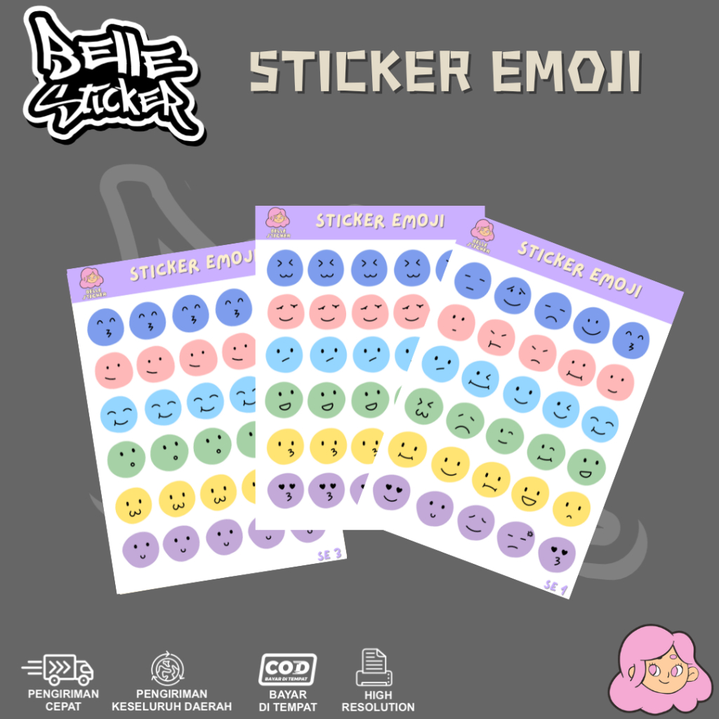 

Stiker Smiley stiker emoji sticker Face Sticker Emoji Deco Jurnal Diary Scrapbook Stiker Emoji