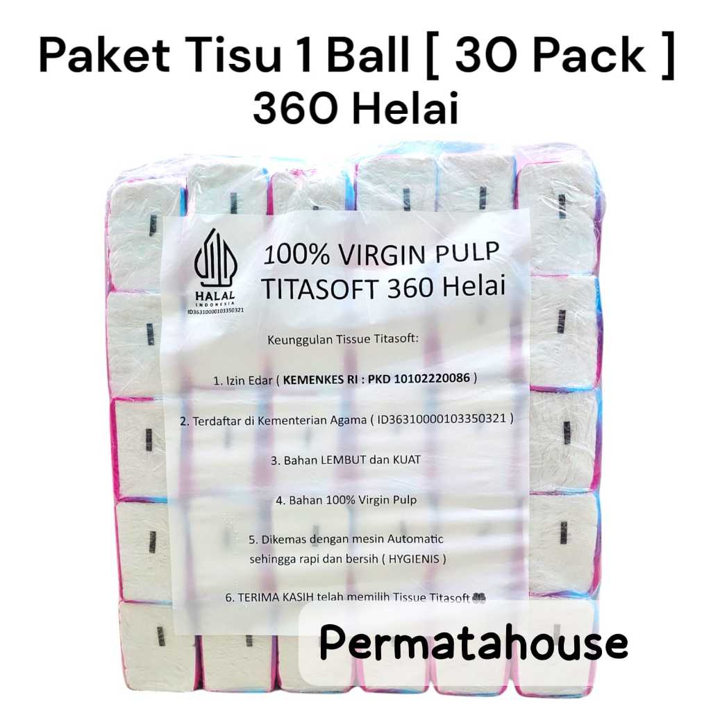 BREDLA_SHOP PAKET TISU TITA 30 PACK 360 HELAI FACIAL TISSUE TITA SOFT 1 BALL