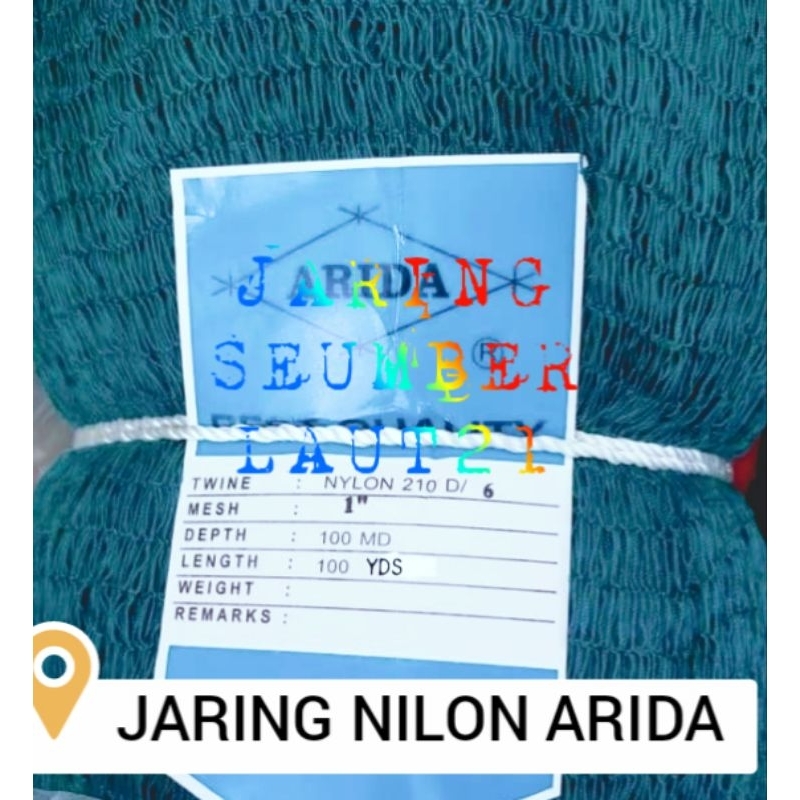 JARING NILON ARIDA 1 INCH D6 100MD/100YDS TATE ASBLUE JARING ARIDA