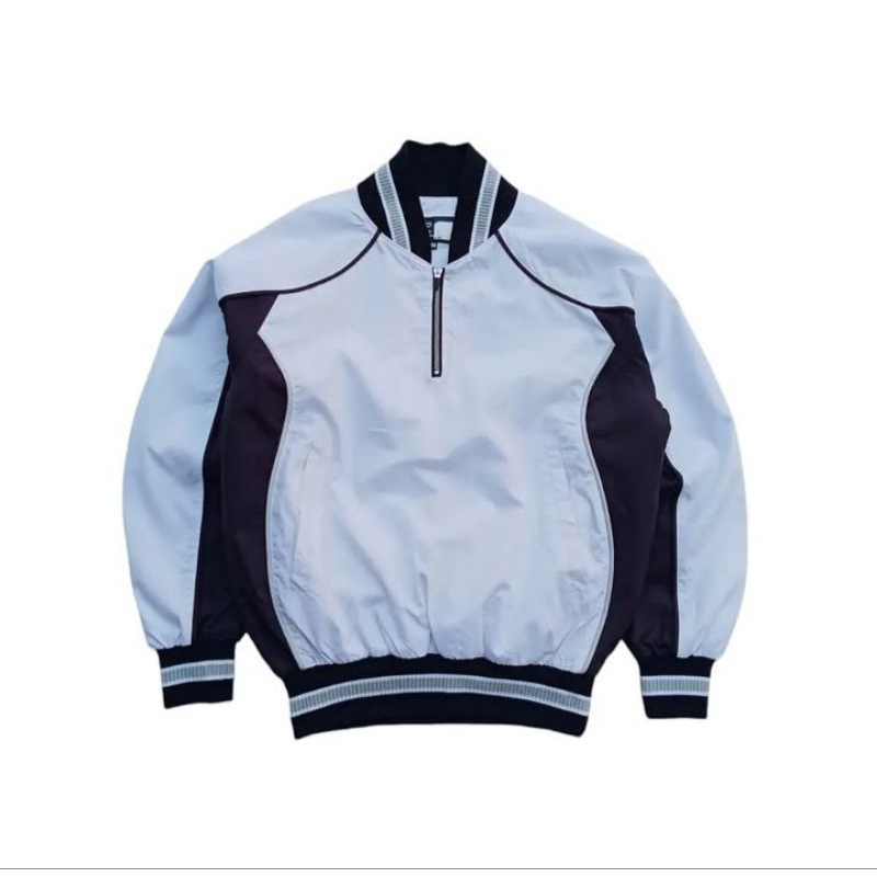 ASICS BASEBALL kids halfzip jacket windbreaker VTG size 150 fit 11 - 12 th (P56xL50)