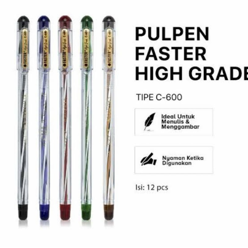 

BOLPEN FASTER C600 BALLPOINT FASTER PULPEN FASTER