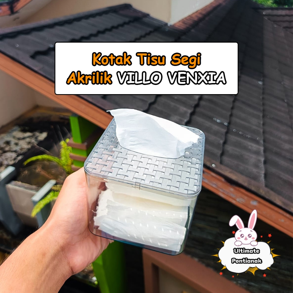 Venxia Kotak Tisu Estetik Akrilik VILLO | Kotak Tisu Segi | Kotak Tisu Akrilik