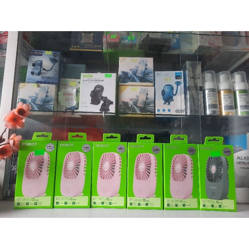 Kipas Robot Mini Karakter Kelinci Portabel RT-BF25 Free Stiker kipas merk robot kipas brand robot ki