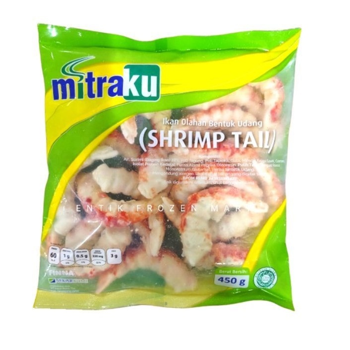 

MITRAKU Shrimp Tail 450 Gram - Ikan Olahan Bentuk Udang
