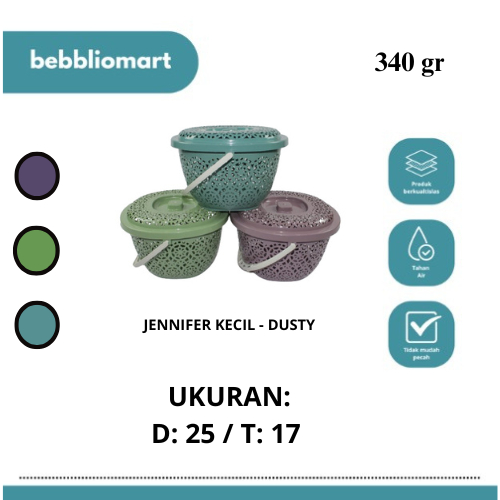 KERANJANG JENNIFER KECIL + TUTUP DUSTY NEW WANKY - Wadah Plastik Cantik Hantaran Hampers Tasyukuran 