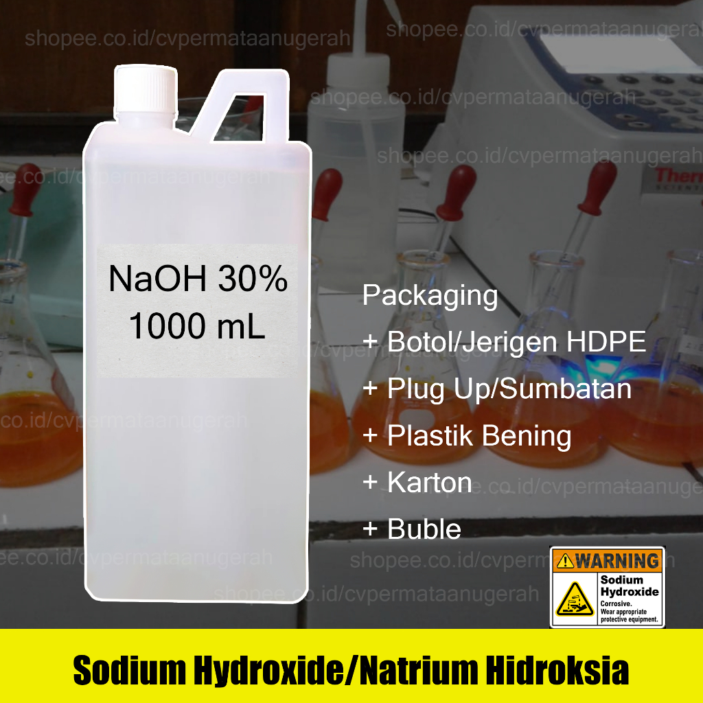 Larutan NaOH 30% / Larutan Natrium Hidroksida / Sodium Hydroxide Solution 1000 ml