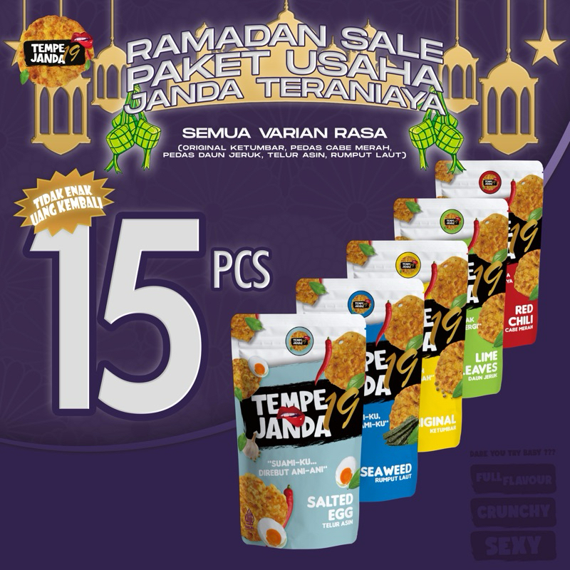 

Paket Usaha Cemilan Makanan Ringan Keripik Tempe Janda19 Pedas Asin Gurih