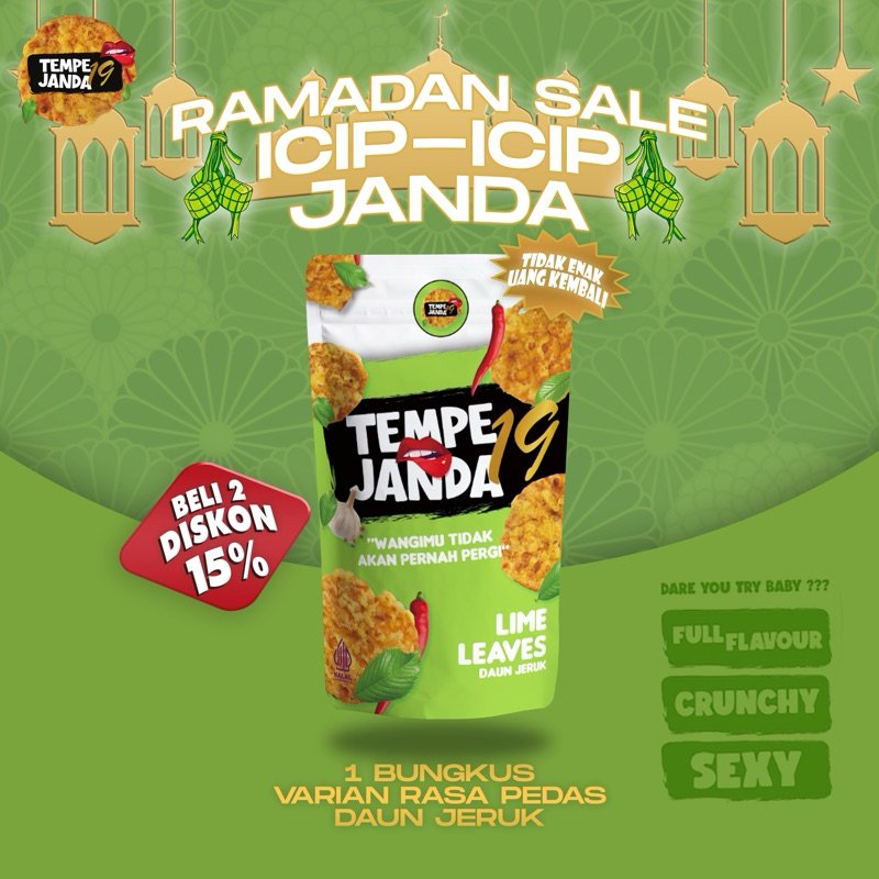 

Makanan Ringan Keripik Tempe Rasa Pedas Daun Jeruk