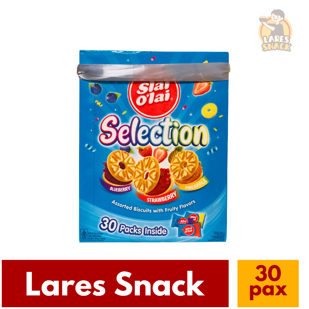 

Roma Slai O'lai Selection Assorted Biscuits Rasa Strawberry Blueberry Pineapple 240gr 30pack