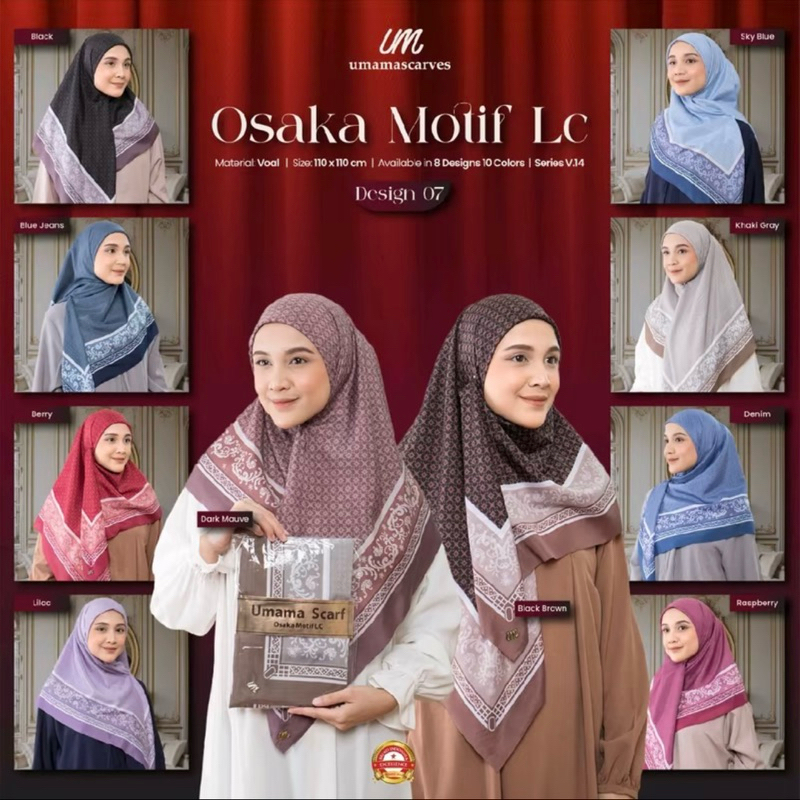 Hijab Segi Empat UMAMA OSAKA MOTIF LC Premium