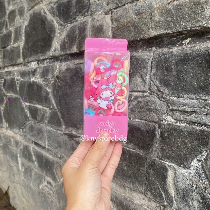 [1 BOX] KARET RAMBUT DONUT MINI KARAKTER RANDOM