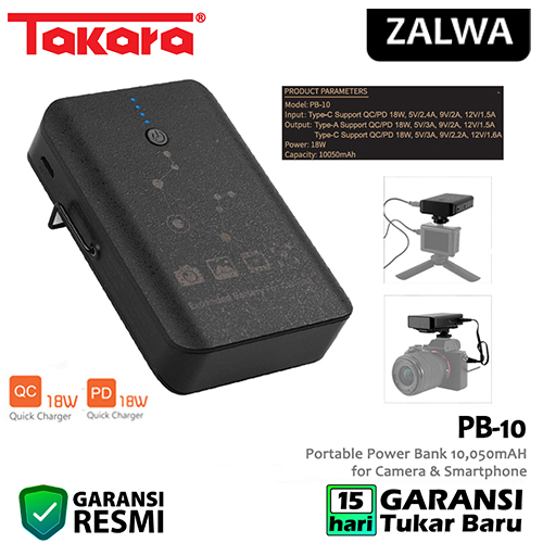 Takara PB-10 Portable Powerbank 10.050mAh for Camera & Smartphone