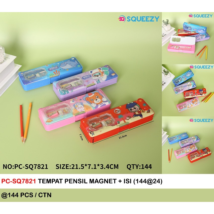 

Tempat Pensil Magnet + isi / Kotak Pensil magnet SQ-7821