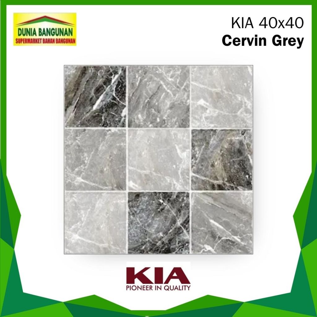 Keramik 40x40KIA Cervin Grey Keramik Lantai / Keramik Kamar Mandi / Keramik Teras / Keramik Kasar