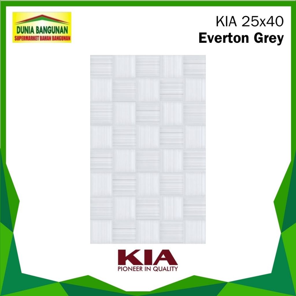 Keramik Dinding 25x40 KIA Everton Grey Keramik Glossy / Keramik Dinding Dapur / Keramik Dinding Kama