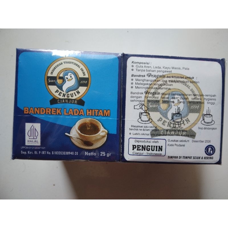 

Bandrek Lada Hitam Penguin Kemasan 1 Pack isi 10