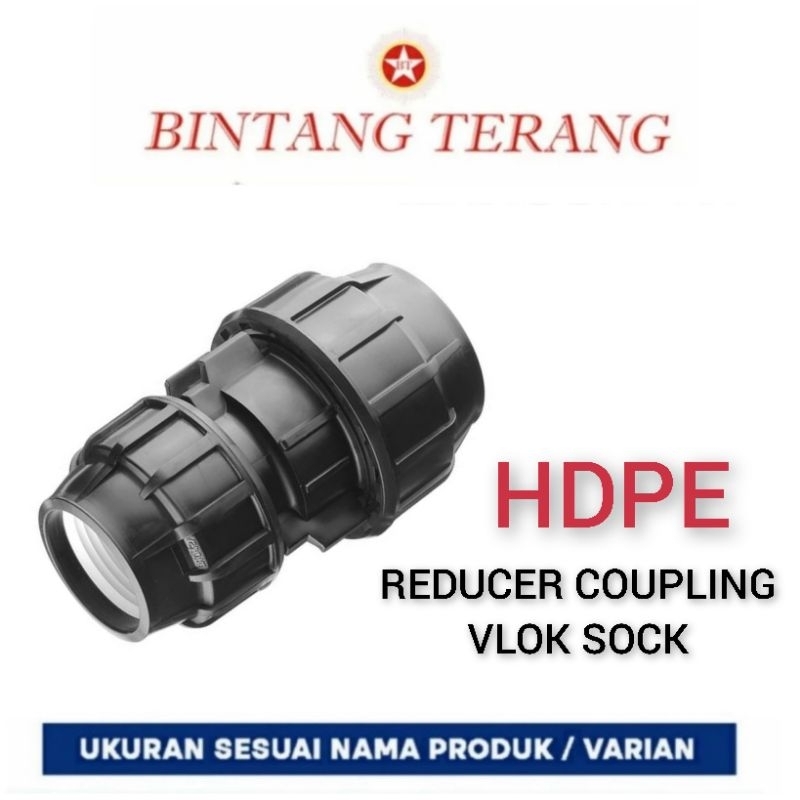 Reducer HDPE 2 x 11/2 / Vlok Sok HDPE 63 x 50 / Reducer Coupling HDPE 63 x 50