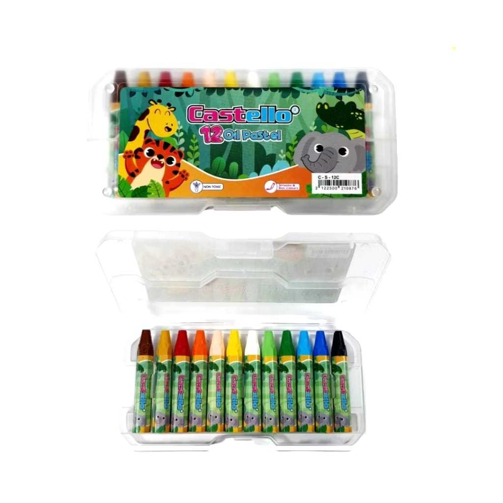 

V2_Crayon / Krayon Standard Castello Oil Pastel 12 Color Krayon 12 Warna Castello Standard