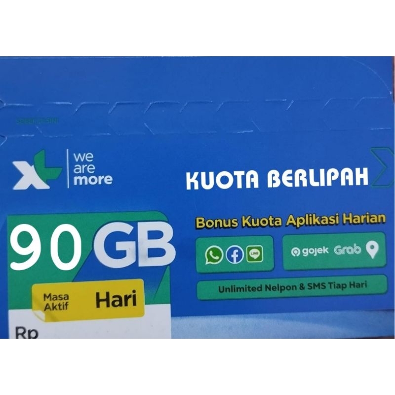 KARTU PERDANA XL KUOTA 90GB.