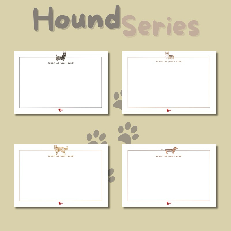 

Paperpuff Personalized Note Card Greeting Card 6x4 inch Hound Series