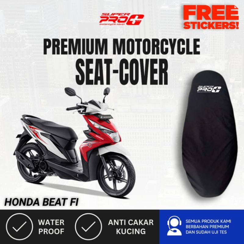 Cover/sarung jok motor Honda Beat FI waterproof efek daun talas anti cakar kucing
