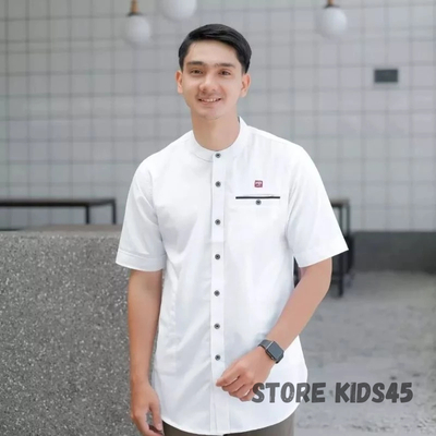 WAJIB PUNYA BAJU KOKO PRIA DEWASA WARNA LAVENDER / MOUVE LENGAN PENDEK ATASAN MUSLIM KOKO KURTA