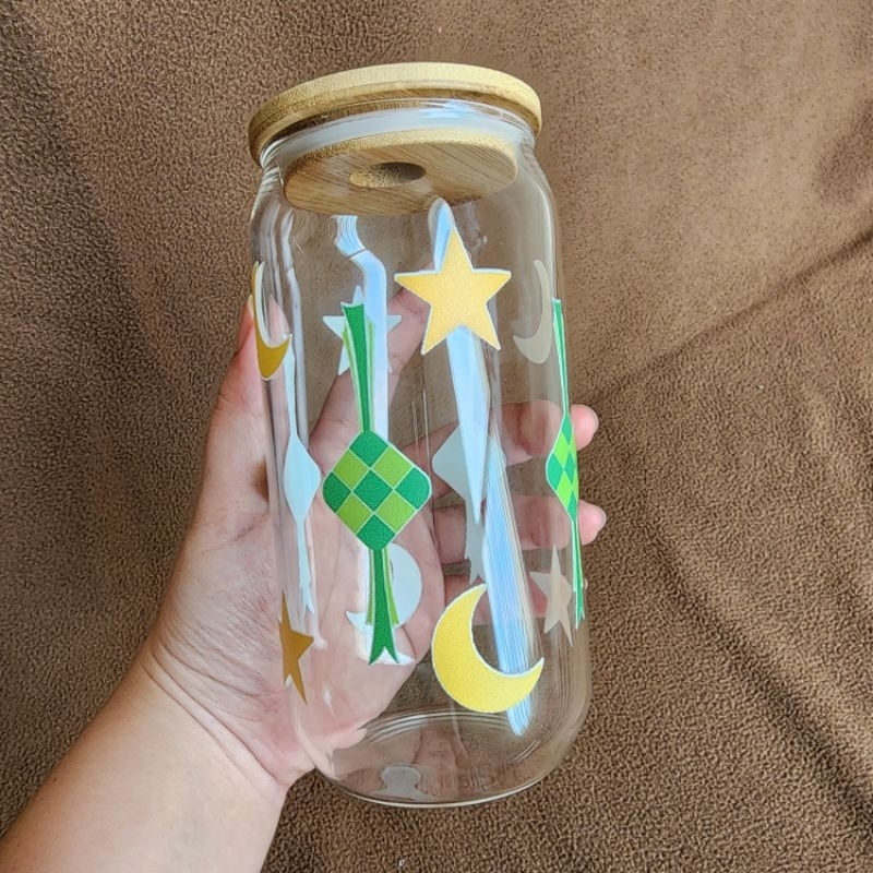 Gelas estetik | Hampers Souvenir Lebaran Eid Mubarak Series - Ketupat