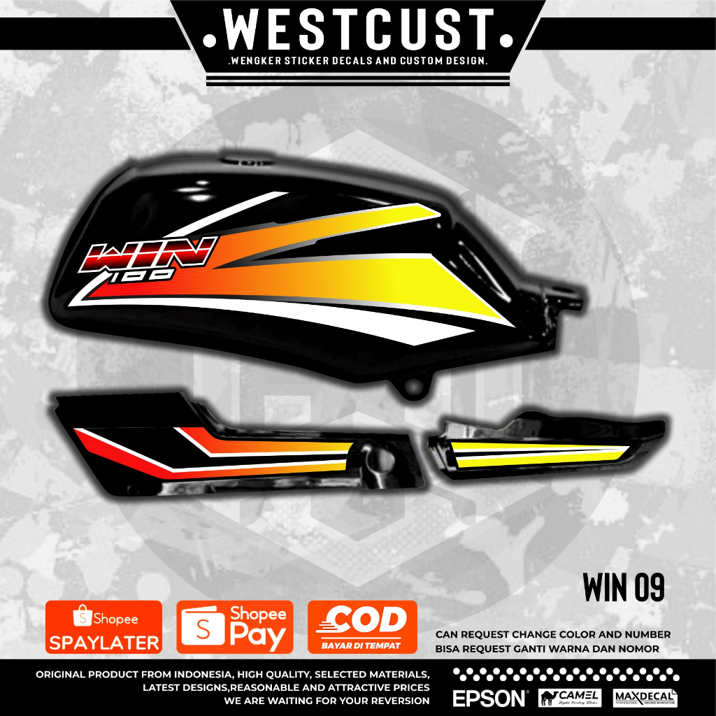 Stiker variasi striping HONDA WIN 100 design custom