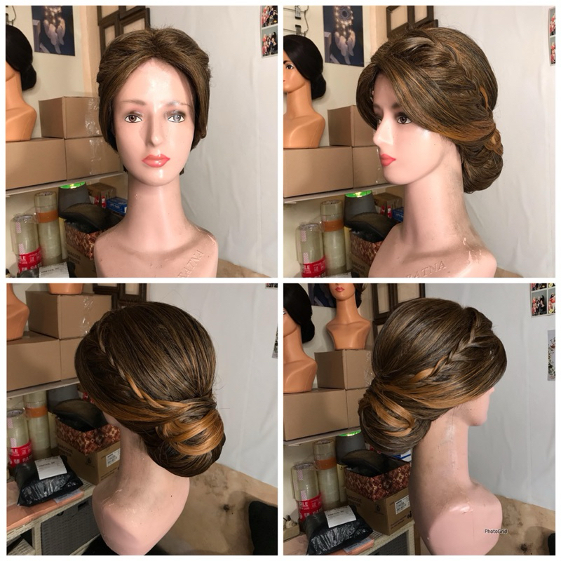 wig sanggul full satu kepala hairdo modern teresa kepang