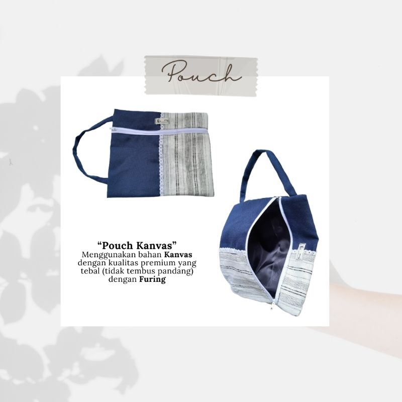 Pouch kanvas kosmetik make up & souvenir