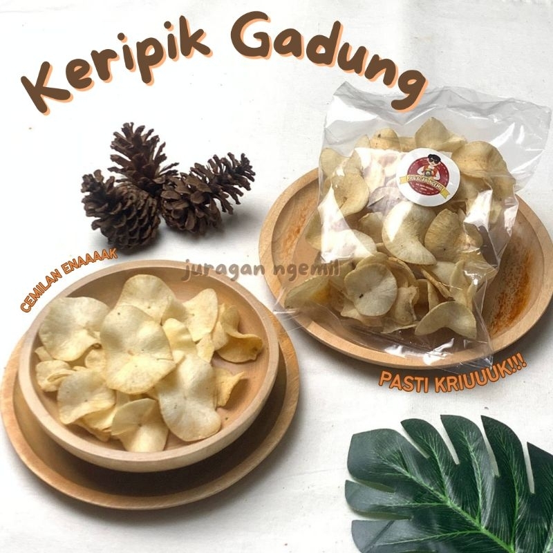 

Cemilan Snack Jadul Keripik Gadung Asin Original Gurih Renyah Keriuk