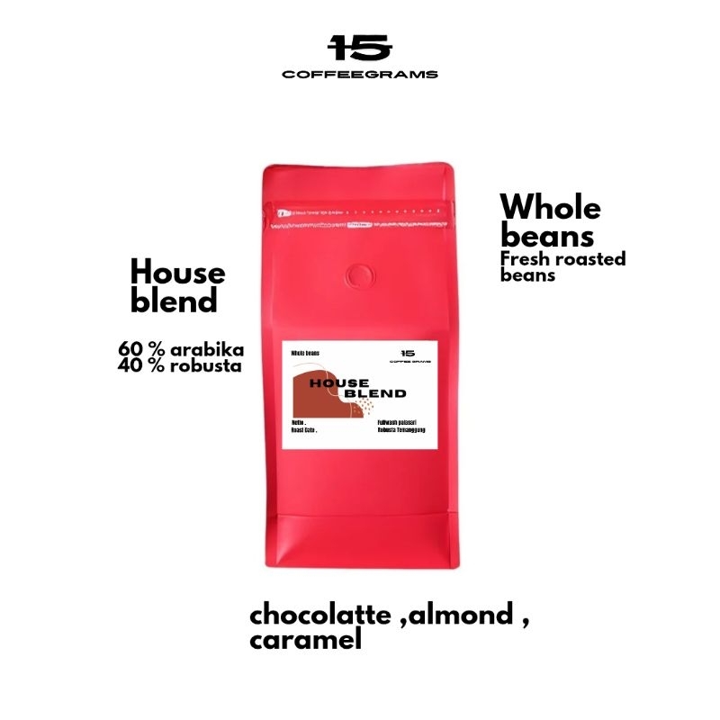 

Biji kopi House Blend 60% Arabika 40% Robusta