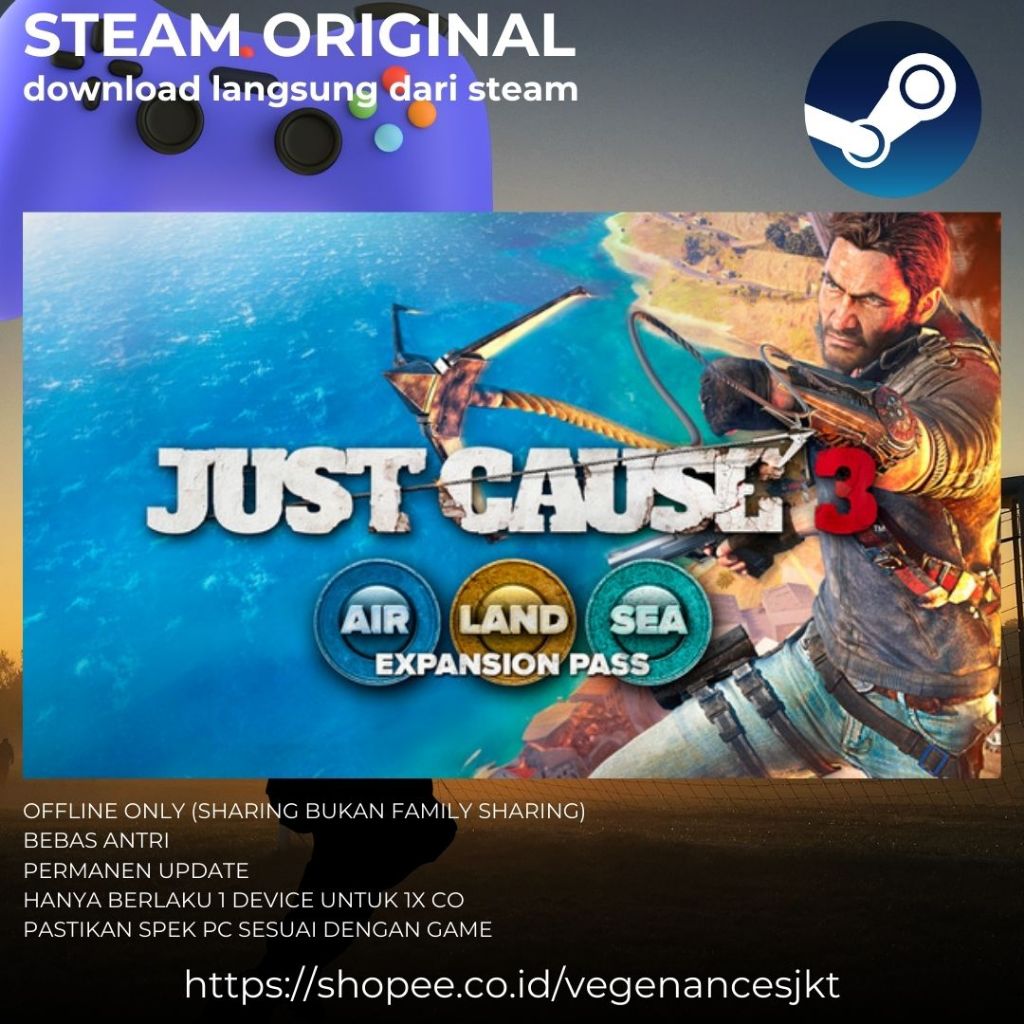 Just Cause 3 Air, Land & Sea Expansion Pass Full DLC PC Game Sharing Original + Latest Update