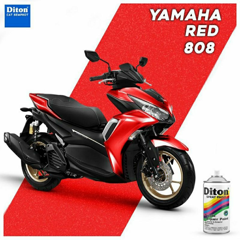 #MAU# Cat Semprot Diton 808 Yamaha Red 300ml Merah Yamaha Candy Tone Smoke Bening Transparan Cat Spr