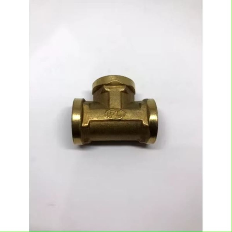 Tee Drat Dalam Kuningan 1/2 inch Sambungan T Drat Dalam