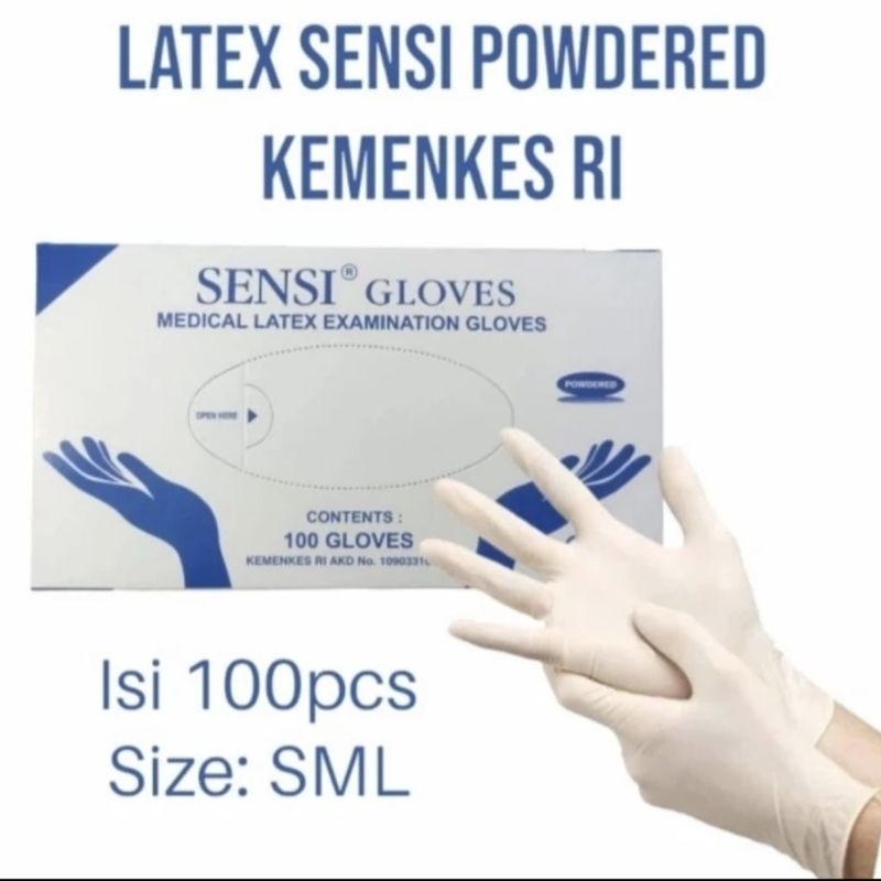 Sensi Glove ukuran S/M/L  / Sensi glove latex berkualitas