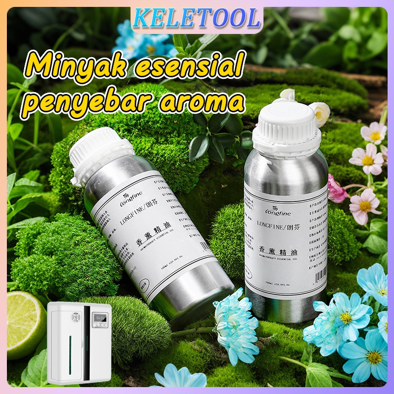 Minyak Esensial Premium 500ml Diffuser Humidifier Mesin Aromaterapi Aroma Lemon Merah Muda Kayu Cend