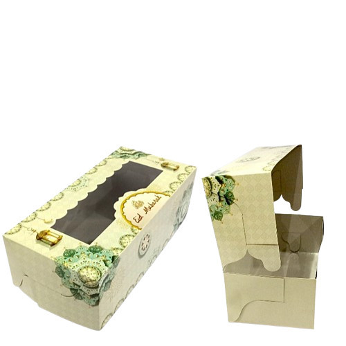 

( 5 pcs ) cake box hampers lebaran laminasi glossy lendela mika dus duplex tebal kemasan kue bolu brownies lapis legit motif lentera hijau muda 25x12x8 cm