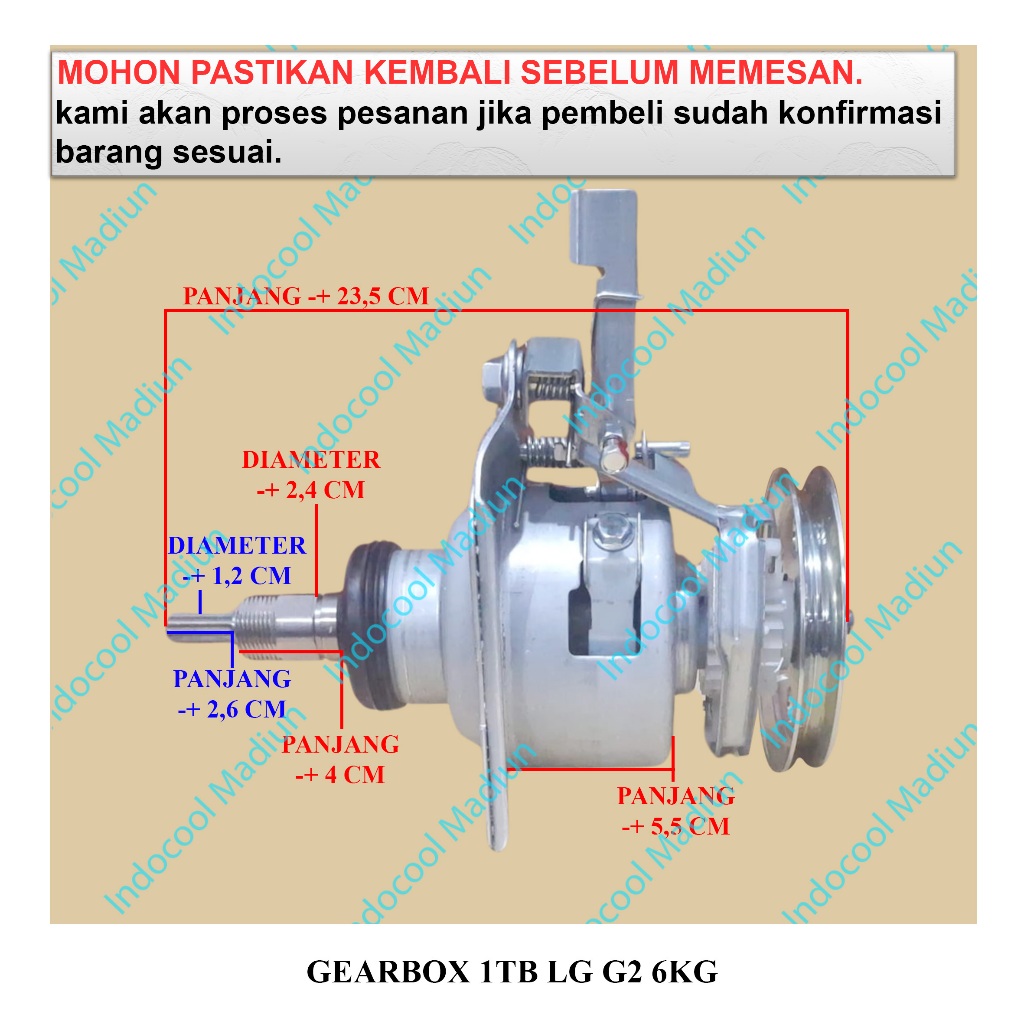 G1TG6 GIRBOX / GEARBOX MESIN CUCI / GEARBOX 1 TABUNG LG G2 6KG