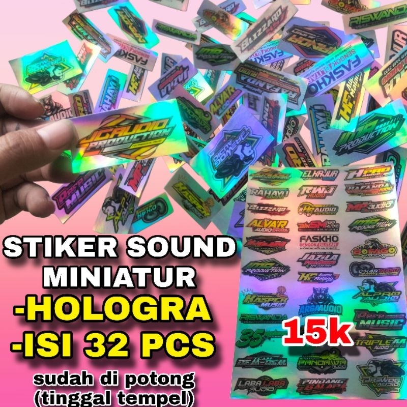 

STIKER SOUND MINIATUR 32 PCS BAHAN HOLOGRAM(ANTI AIR)