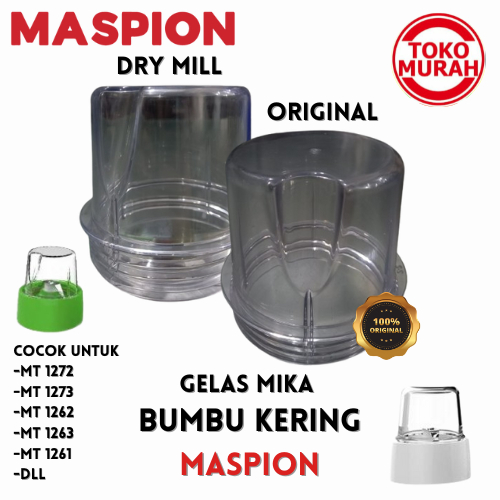 Gelas Mika/Plastik Bumbu Kering Dry Mill Blender MASPION ORIGINAL MT 1272/1273/1262/1263/DLL