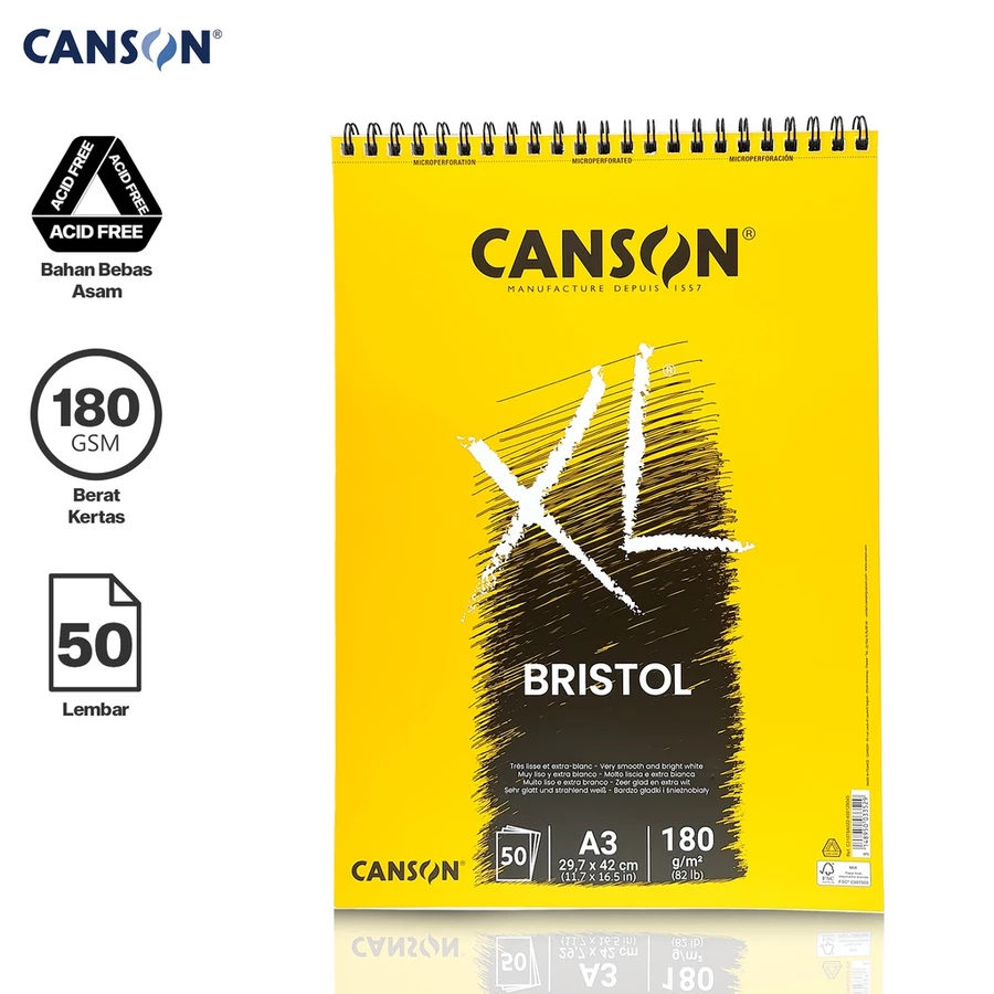 

CANSON XL BRISTOL BUKU SKETSA 50 LEMBAR UKURAN A3 SKETCHBOOK