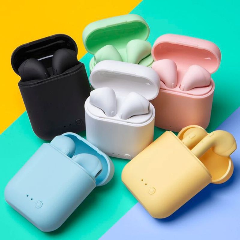 HEADSET BLUETOOTH INPOD i12 MACAROON TERBARU