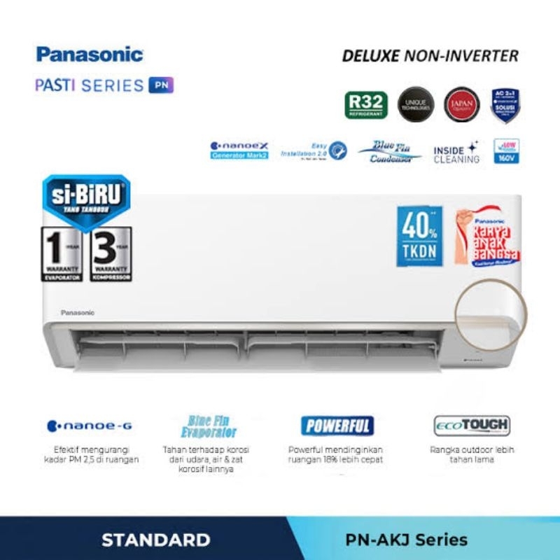 AC Panasonic Si Biru 1/2 Pk - 1 PK CS PN AKJ Nanoe Low Voltage Series