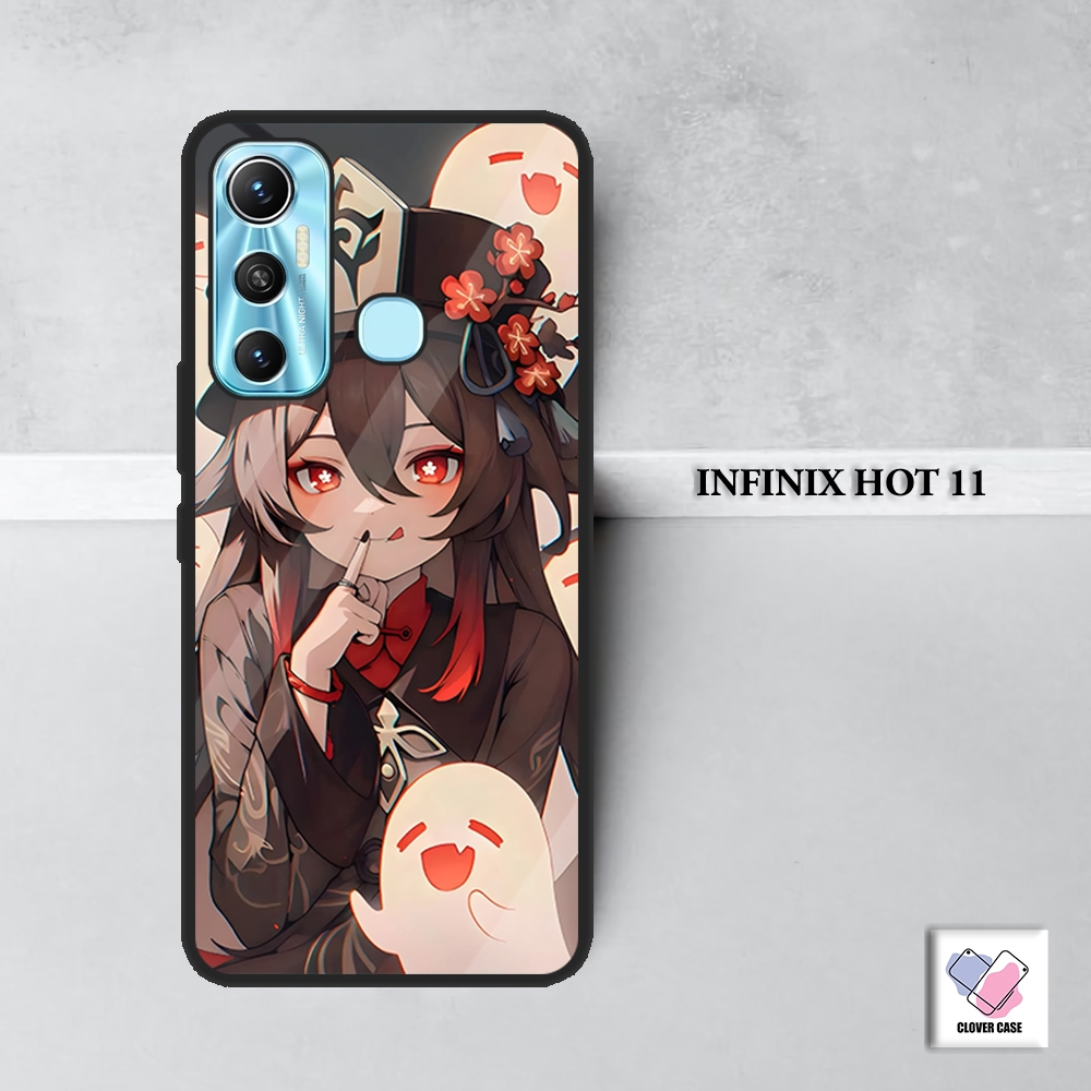 [AM57]  Case Glossy Case | INFINIX HOT 11 | CASE KEKINIAN LUCU |  Casing Hp Kilau Motif HU TAO