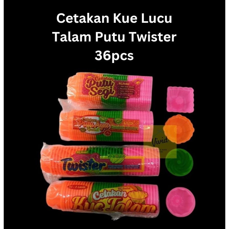 [GROSIR] Cetakan Kue Talam Putu Bulat Putu Segi Twister Mini - Cetakan Lucu Kecil - Cetakan Agar Luc