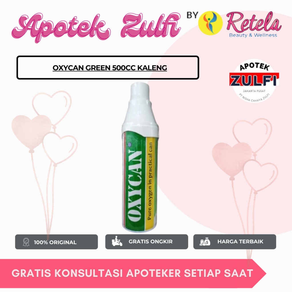 OXYCAN GREEN 500CC KALENG/ OXYCAN REGULAR HIJAU OKSIGEN PORTABEL