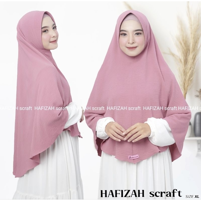 TERLARIS Bergo Crinkle Pet Antem Busa Size XL/Hijab Jilbab Crinkle Pet Jumbo/Kerudung Crinkle